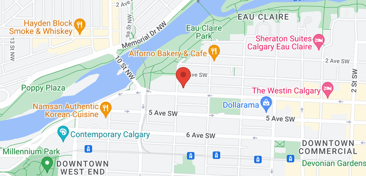 map of 1708 888 4 Avenue SW